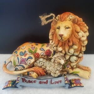 Jim Shore Colorful Lion and Lamb Ornament